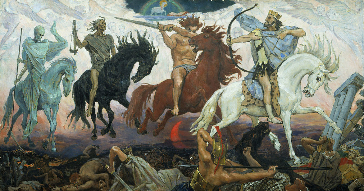 Four Horsemen of Apocalypse, by Viktor Vasnetsov. Painted in 1887
