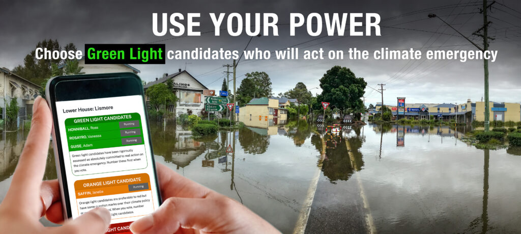 Use your power. Choose Green Light candidates who will act on the climate emergency.